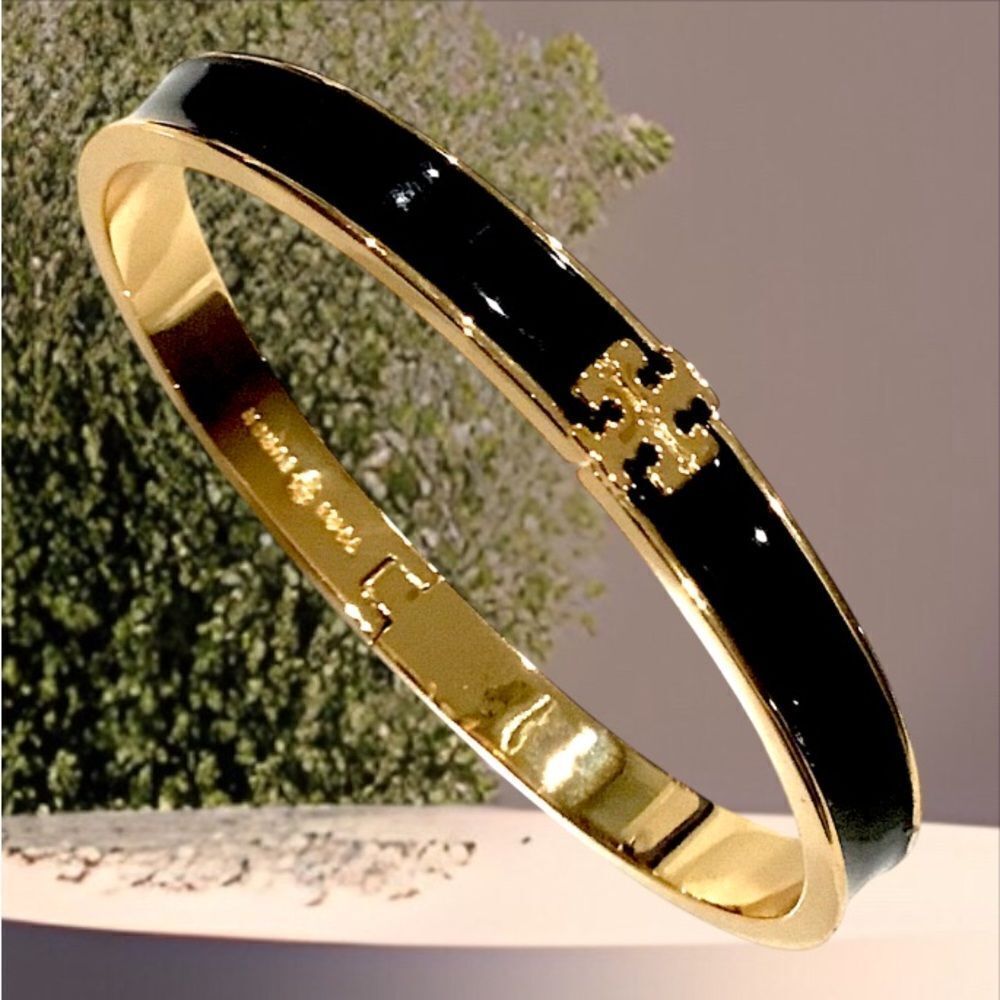 Tory Burch Black and Gold Bangle - Picture 2 of 3